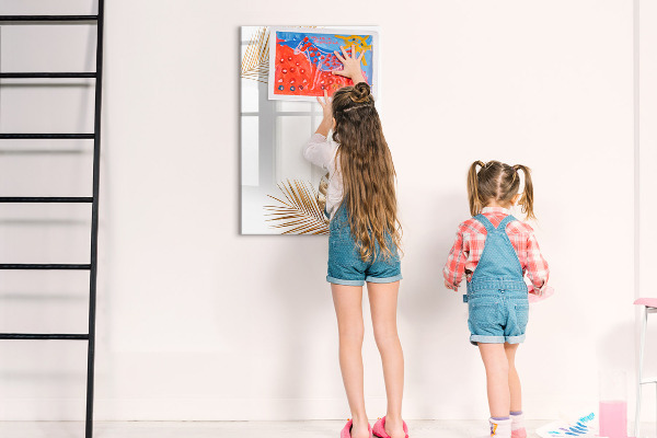 Magnetic dry erase board Stylish photo board with plants
