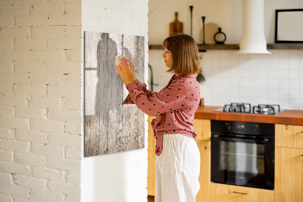Magnetic dry erase board Photo organizer on the wall