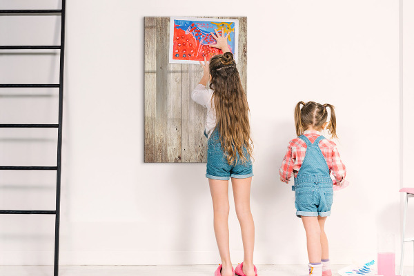 Magnetic dry erase board Photo organizer on the wall