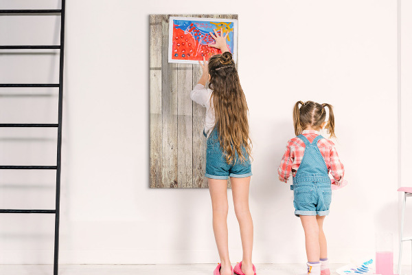 Magnetic dry erase board Photo organizer on the wall