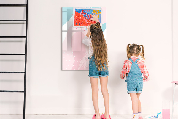 Magnetic dry erase board A colorful board for photos and notes