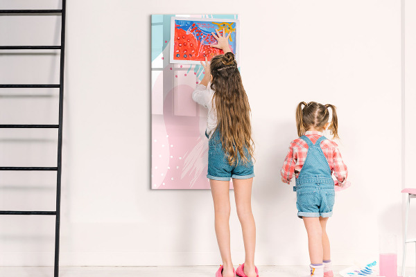Magnetic dry erase board A colorful board for photos and notes