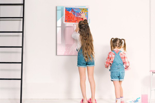 Magnetic dry erase board A colorful board for photos and notes