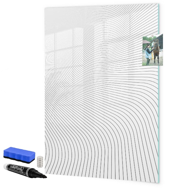 Dry erase board magnetic A mirror with a place for photos