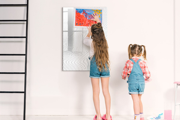 Dry erase board magnetic A mirror with a place for photos