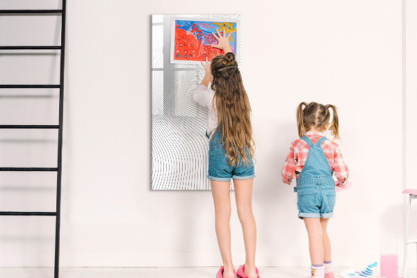 Dry erase board magnetic A mirror with a place for photos