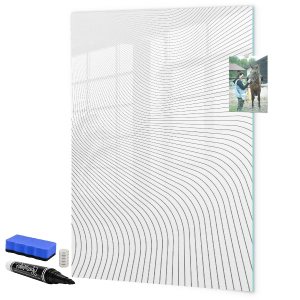 Dry erase board magnetic A mirror with a place for photos