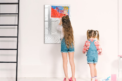 Dry erase board magnetic A mirror with a place for photos