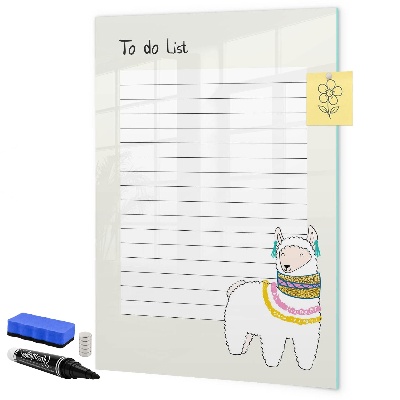 Dry erase board magnetic A to-do list with a cute theme