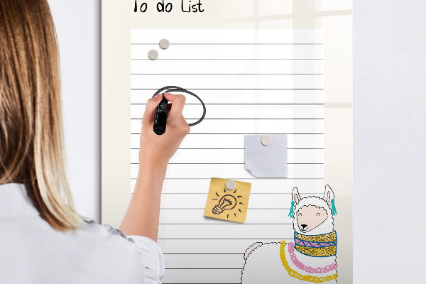 Dry erase board magnetic A to-do list with a cute theme