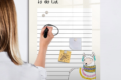 Dry erase board magnetic A to-do list with a cute theme