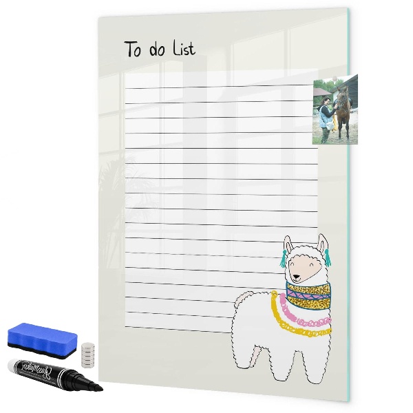 Dry erase board magnetic A to-do list with a cute theme