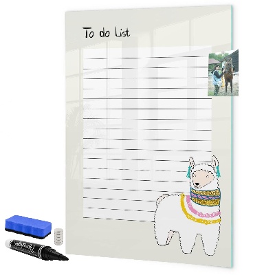 Dry erase board magnetic A to-do list with a cute theme