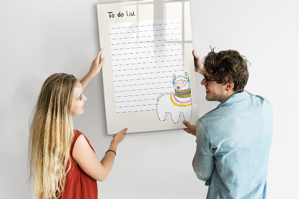 Dry erase board magnetic A to-do list with a cute theme
