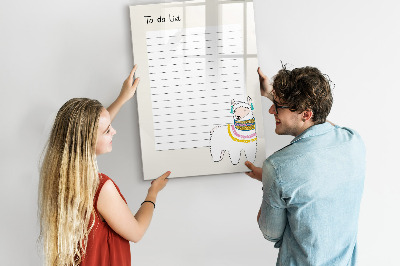 Dry erase board magnetic A to-do list with a cute theme