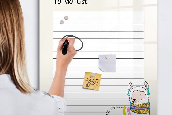 Dry erase board magnetic A to-do list with a cute theme