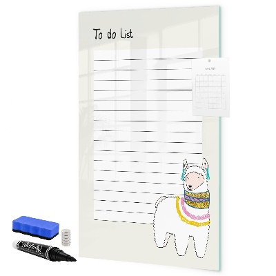 Dry erase board magnetic A to-do list with a cute theme