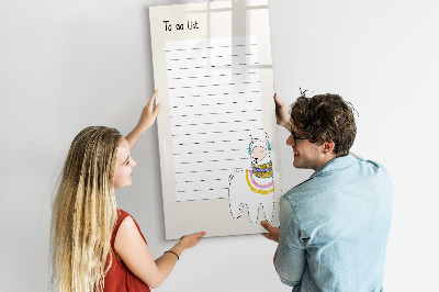 Dry erase board magnetic A to-do list with a cute theme
