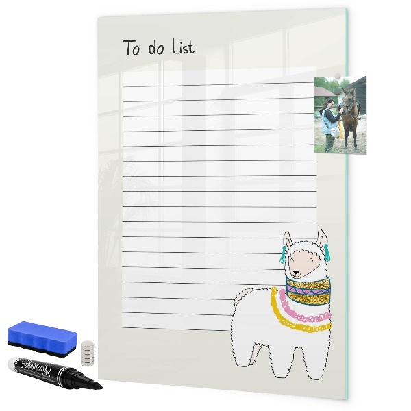 Dry erase board magnetic A to-do list with a cute theme
