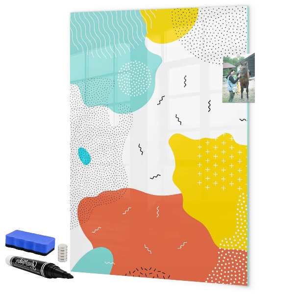 Magnetic dry erase board Colorful board for photos and notes