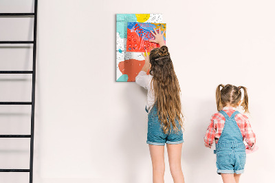 Magnetic dry erase board Colorful board for photos and notes