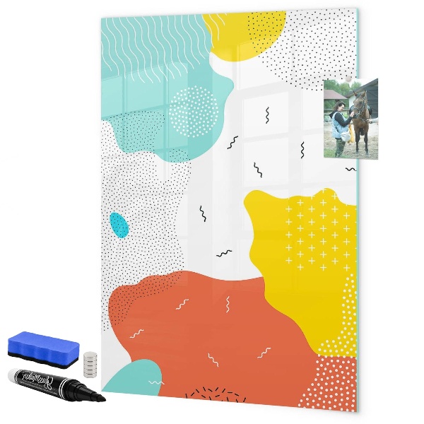 Magnetic dry erase board Colorful board for photos and notes