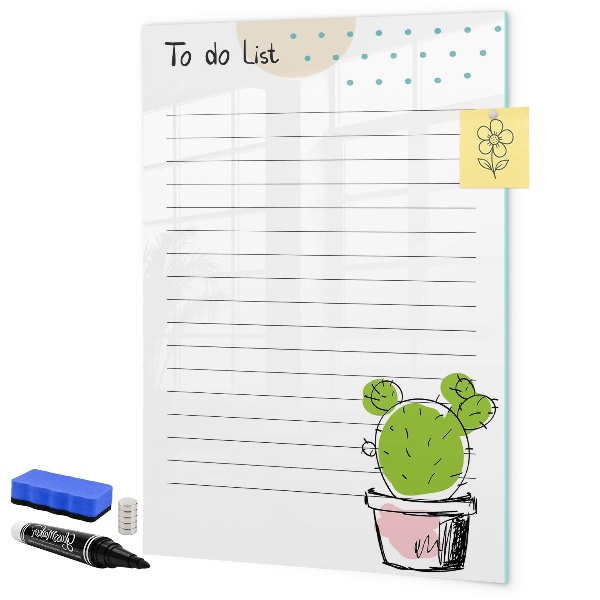Magnetic dry erase board A to-do list with a creative twist