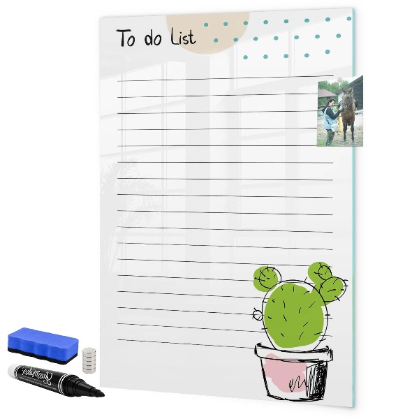 Magnetic dry erase board A to-do list with a creative twist