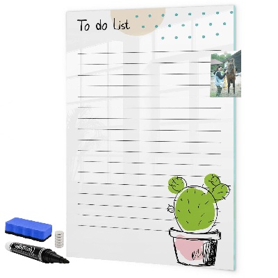 Magnetic dry erase board A to-do list with a creative twist
