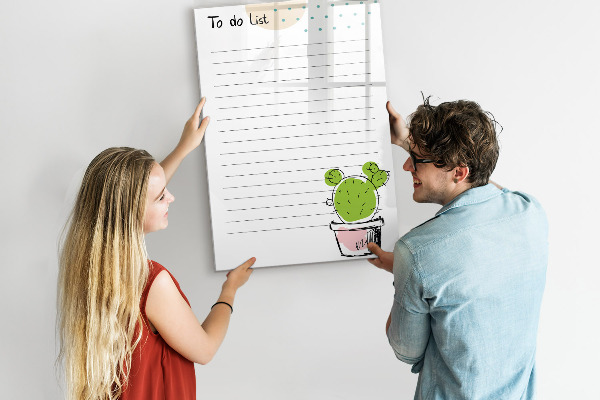 Magnetic dry erase board A to-do list with a creative twist