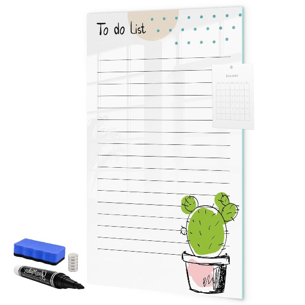 Magnetic dry erase board A to-do list with a creative twist