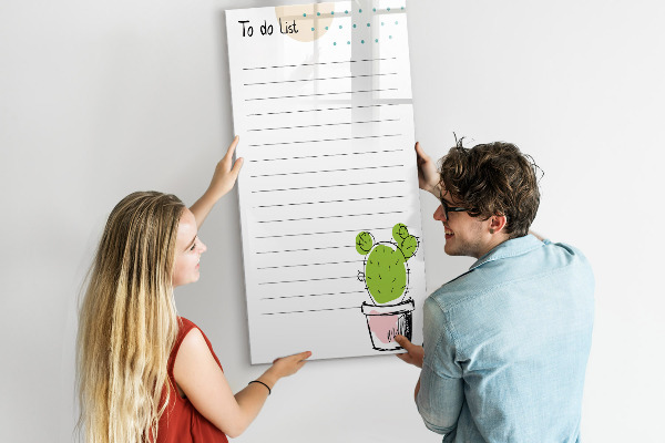 Magnetic dry erase board A to-do list with a creative twist