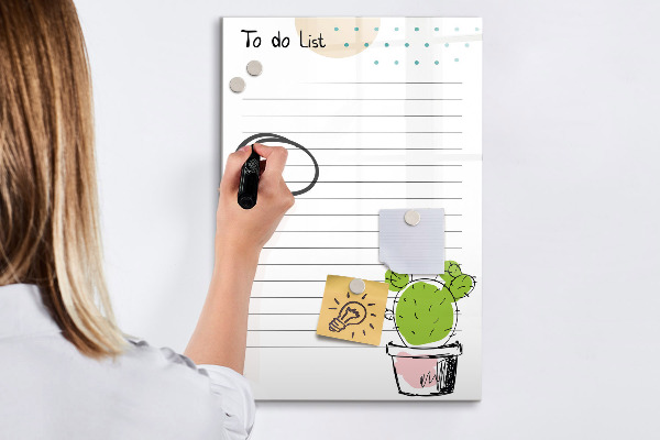 Magnetic dry erase board A to-do list with a creative twist
