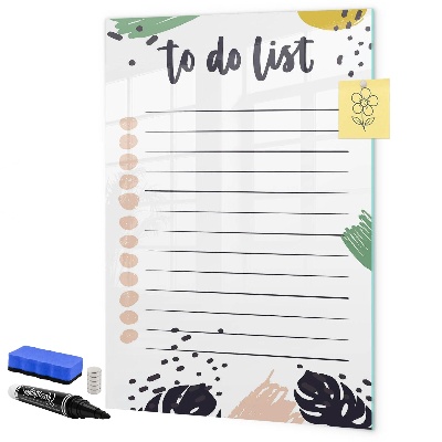 Dry erase board magnetic To-do list with space for photos