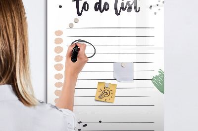Dry erase board magnetic To-do list with space for photos