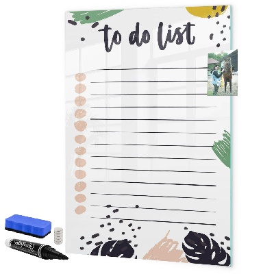 Dry erase board magnetic To-do list with space for photos