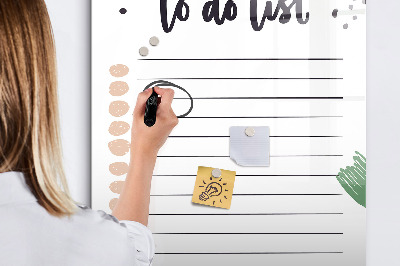 Dry erase board magnetic To-do list with space for photos