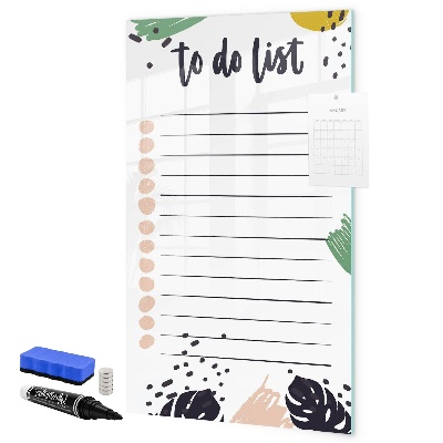 Dry erase board magnetic To-do list with space for photos