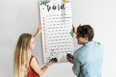 Dry erase board magnetic To-do list with space for photos