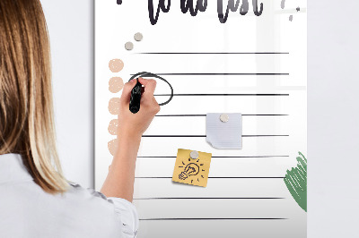 Dry erase board magnetic To-do list with space for photos
