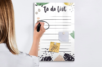Dry erase board magnetic To-do list with space for photos