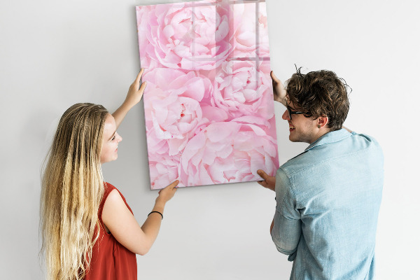 Magnetic dry erase board Floral motif with space for photos