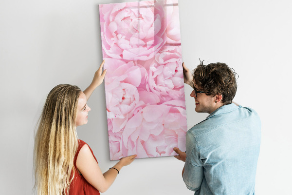 Magnetic dry erase board Floral motif with space for photos