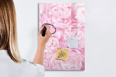 Magnetic dry erase board Floral motif with space for photos