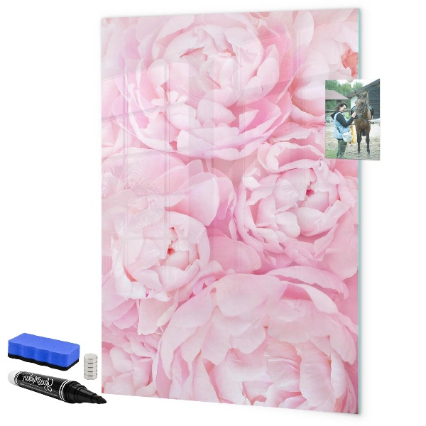 Magnetic dry erase board Floral motif with space for photos