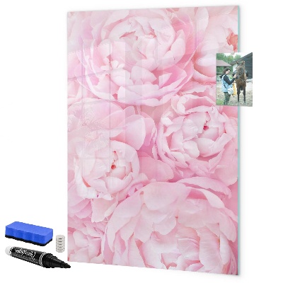 Magnetic dry erase board Floral motif with space for photos