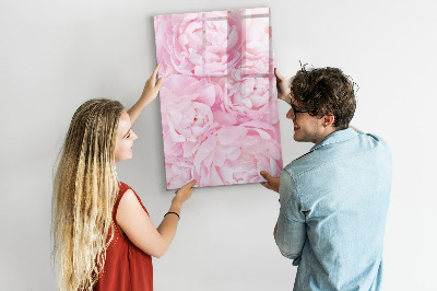 Magnetic dry erase board Floral motif with space for photos