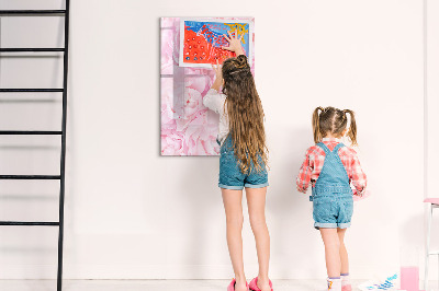 Magnetic dry erase board Floral motif with space for photos