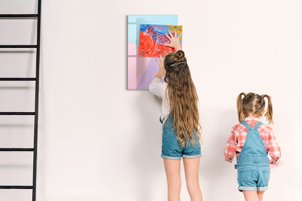 Dry erase board magnetic A colorful board for notes and photos
