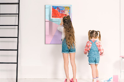 Dry erase board magnetic A colorful board for notes and photos